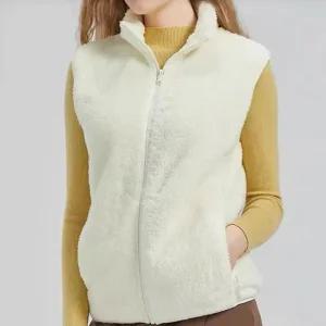 (무료배송) 뽀글이 양털 이너 집업 베스트 후리스 조끼 크림