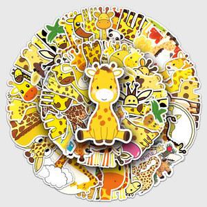 50Pcs 기린 시리즈 만화 귀여운 방수 스티커 스케이트 보드 스노우 레트로 비닐