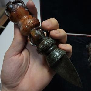 천연 고옥 티벳 금강저 한쌍 길이18cm 단초마을 골동품/수집품/도자기