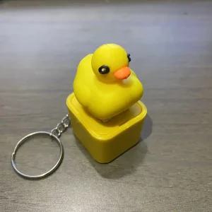 1+1 불빛나는 오리 키보드 키캡 키링 스트레스해소