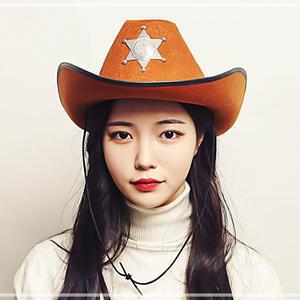 서부 할로윈 카우보이 분장 코스프레 이벤트 파티모자 (브라운) 생일 보안관 모자