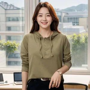 ONM 티셔츠 여자 타이티 간절기 후드티 롱후드티 크
