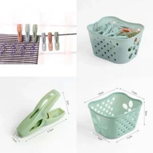 바스켓 빨래집게 30p세트 민트 빨래집개 플라스틱빨래집게 빨래고정집게 세탁집게 양말집게 삘래건조집게