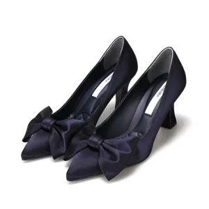 [하루특가] 바바라 패브릭 빅리본 여성펌프스 7cm_BBH206NY