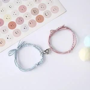 하트 커플 팔찌 2개1세트   자석 마그넷 머리끈 겸용