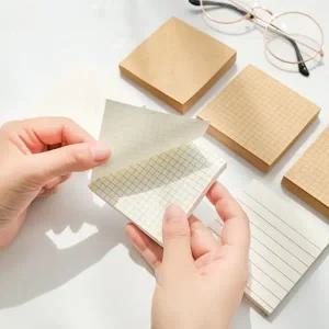 미니멀  무지 모눈 줄무늬 접착식 메모지 오목판 바둑판 크라프트