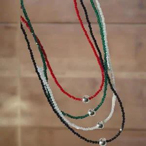 여성용 큐빅 진주 실버볼 블링 패션 목걸이