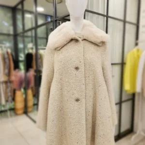 듀엘 램 무스탕 카라 헤링본 코트 D234MSG038