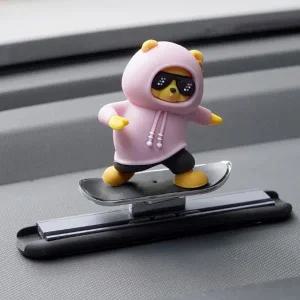 자동차 악세사리 슬라이드 인형 장식품 보드곰 C101 대시보드 핑크
