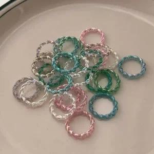 아크릴 컬러 물결 레인보우 반지 링 소품샵 데일리 우정 오로라 심플 소품샵