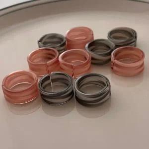 아크릴 그라데이션 반지 링 소품샵 데일리 우정 오픈반지 사이즈조절 줄무니 스트라이프 소품샵