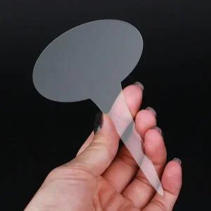 [셀러에이드]투명 아크릴 화분픽 식물이름표 원형 식물이름표 텃밭