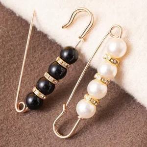 무수선 허리 조절 진주 포인트 브로치 브로찌 고정핀