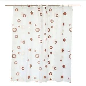 땡땡이 반투명 샤워 커튼 브라운 대