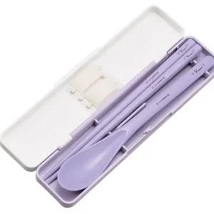 무소음 식기 퍼플 색상 휴대용 수저젓가락 18cm 소풍 용기 (WFK8O15)