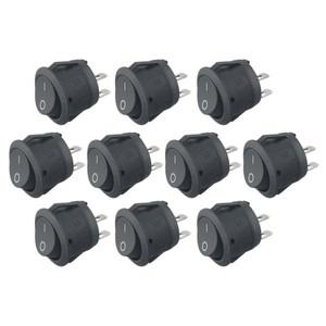 10PCS 12v 라운드 로커 스위치 ONOFF 2 핀 SPST 스냅인 토글 ON Off 6A 250V Camper Van Caravan Motorhome