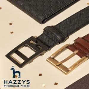 [헤지스ACC] HJBE6E855BK 블랙 버클 블랙 H장식 소가죽 자동 남성벨트
