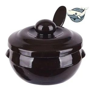 세련된 블랙 항아리 스푼 단지 주방 소품