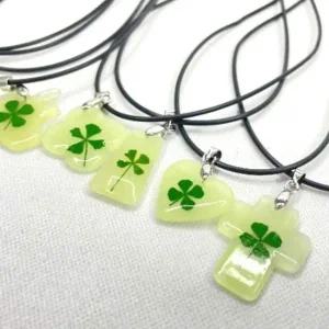 [콩심팥심]키링 네잎클로버팬던트 행운고리 네잎클로버 야광