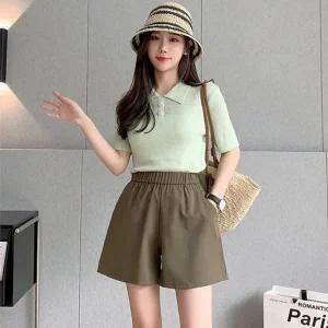 [하프클럽/]면 핫팬츠 밴딩바지 5부반바지 짧은바지 면바지 여름