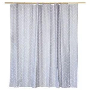블루 헤링본 샤워 커튼 중