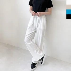[하프클럽/]면 긴바지 빅사이즈 여성바지 코디 세미 밴딩바지