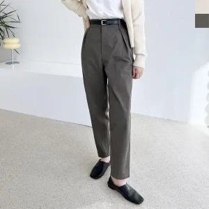 [하프클럽/]밴딩 루즈핏 여성바지 여자바지 스판 면바지 세미 면
