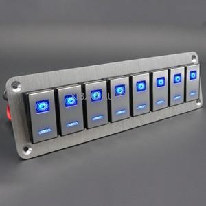 범용 RV 트럭 자동차 보트 로커 스위치 패널 마린 온 오프 5 핀 토글 방수 제어판 8 갱 12V 24V