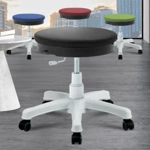 화이트원형의자 회전앉는 진찰용 바퀴보조 진료용 이동식진료 둥근-다용도바퀴보조진찰용.회전진찰용낮은