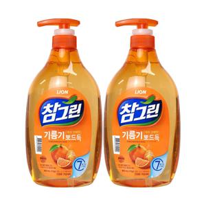 참그린 천혜향 기름기 뽀드득 주방세제 1kg 용기 2개