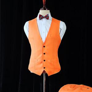 아트박스/숲속드레스 오렌지 정장조끼 단품(L-4XL) 예복 베스트