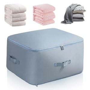 초공간 절약 셀프 압축 정리함, 2024년 업그레이드된 휴대용 헤비 듀티 이동 가방 보관 토트로 이불, 담요, 침구류