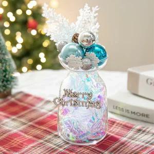 아트박스/플라워트리 크리스마스 장식 화병 오로라 블루 set 22cm DIY 소품