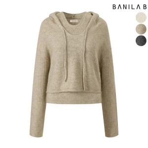 여성 슬리브리스 이너 세트 크롭 후드 니트