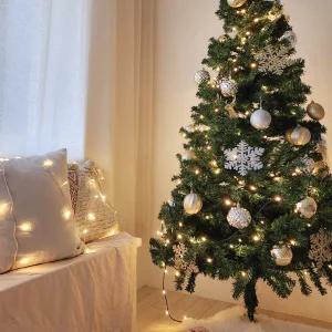 [윈터스케치]크리스마스장식 오너먼트 트리데코 실버캐롤 50pcs