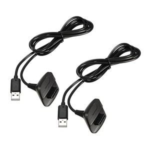 Xbox 360용 QUMOX 2Pack 150m 충전 케이블, Microsoft Xbox360 / Xbox 360 슬림 무선 게임 컨트롤러와 호환되는 무선 컨트롤러 USB 충전 케이블