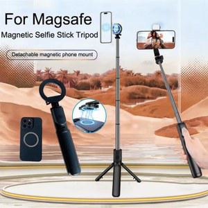 MEUYAG 자기 확장형 Selfie 스틱 삼각대 홀더 스탠드 Magsafe IPhone Android Monopod Bluetooth 무선 리모컨 포함
