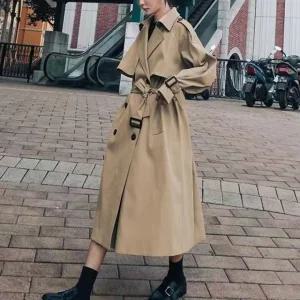 클래식 여성 트렌치코트 롱 바바리 자켓 아우터 2컬러