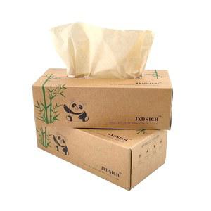 JXDSICH 대나무 페이셜 티슈 자연 순정 벌크 박스 8개 박스당 100개 총 800개 크래프트 페이퍼 3겹