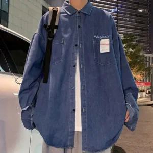 남자 남방 긴팔 와이셔츠 남성 청남방 데님 셔츠 2색