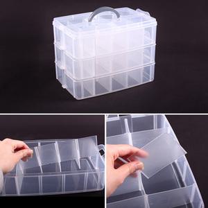 멀티박스 (손잡이형 3단-중)/투명 플라스틱 부품상자 비즈함 소품함 수납함 정리함 태글 못 나사 웜 찌통 각종 부속함 정리용품