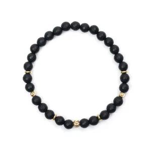 [제이반스][Jbans Classic] 골든포인트 6mm 마이크로컷 오닉스 원석팔찌 (C2201-AC856_BK)