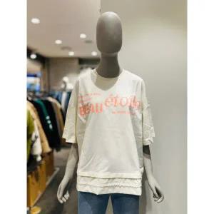 [롯데백화점]클라이드앤 여성 래터링 스트링 반팔티셔츠 FNBTS715F