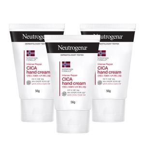 뉴트로지나 인텐스 리페어 핸드크림, 56g, 3개 + 증정(인텐스 리페어 시카 에멀젼 15ml, 1개)