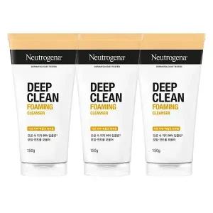 뉴트로지나 NEW 딥클린 포밍 클렌저, 150g, 3개 + 증정 (뉴트로지나 시카 에멀젼 15m)
