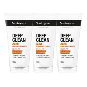 뉴트로지나 NEW 딥클린 아크네 포밍 클렌저 150g, 3개+증정(뉴트로지나 인텐스 시카 에멀젼 15ml)
