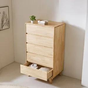 네오 네모닉 고무나무 원목 광폭 대형 5단 서랍장 800 NES1289