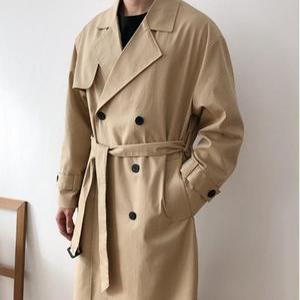 [successshop] 남성 봄 가을 베이직 오버핏 더블 데일리 롱 트렌치 코트