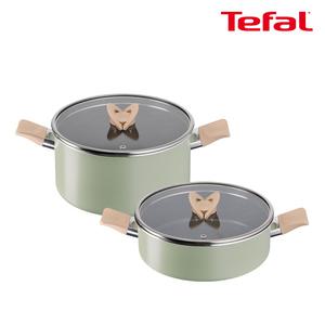 테팔 인덕션 블라썸 민트 냄비 2종(양수24+전골24)