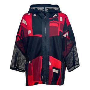 [데시데] 텍스쳐 블록 자수포인트 짚업점퍼 DOM570